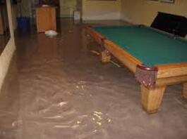 very flooded basement